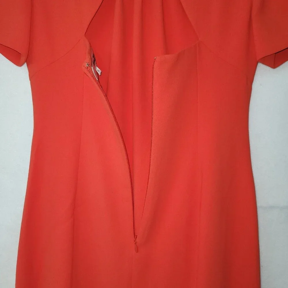 Diane Von Furstenberg Rose Scorn Dress Womens 4 Spicy Orange Cut Out Bow Back - Picture 11 of 16